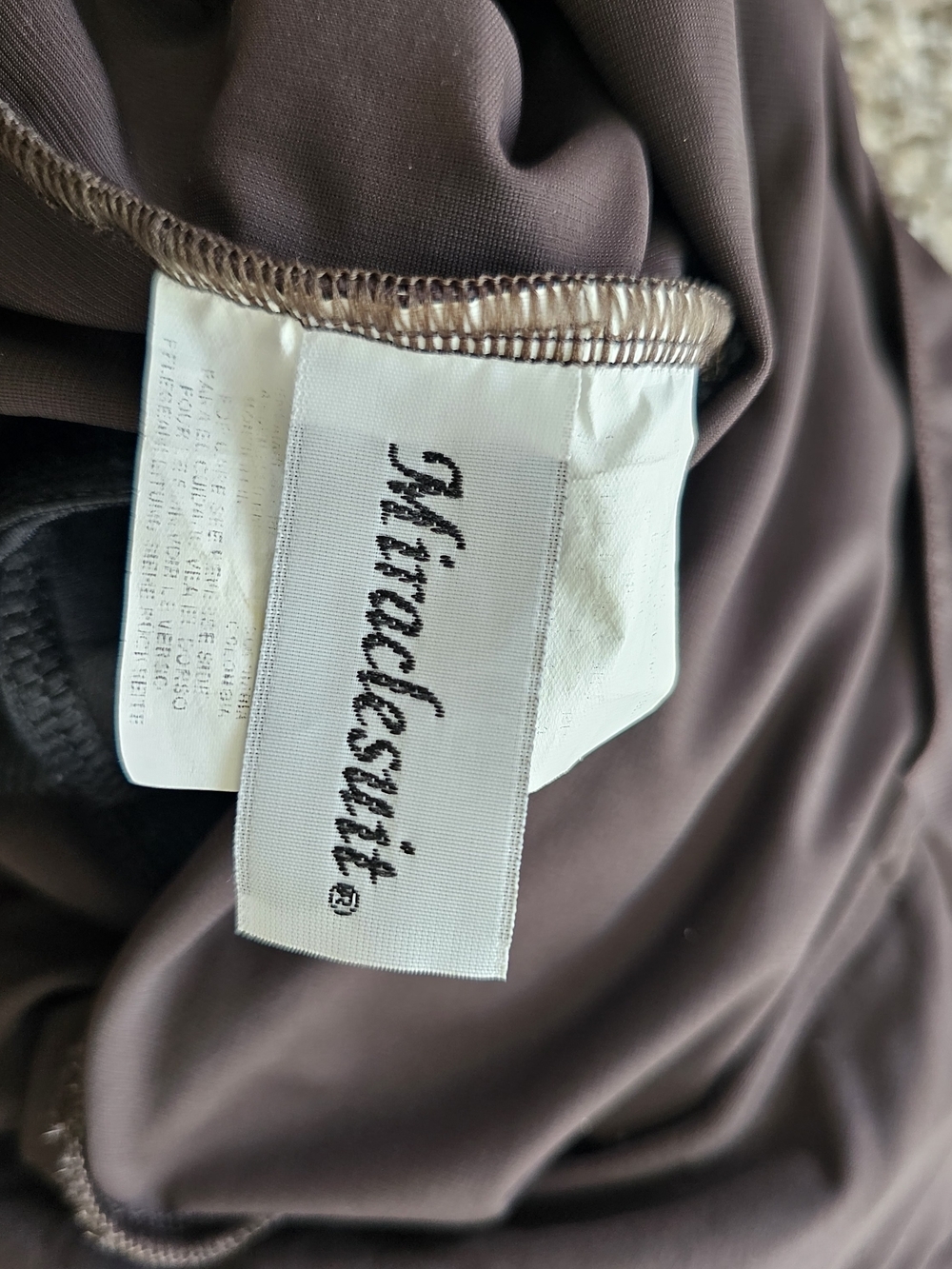 Miraclesuit Chocolate Brown One-Piece Swimsuit with Decorative Neck Detail - Picture 4 of 4